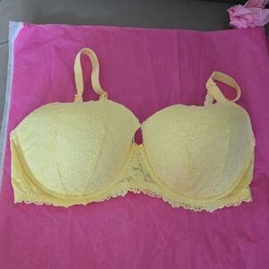 PINK Victoria's Secret Yellow Lace Bra